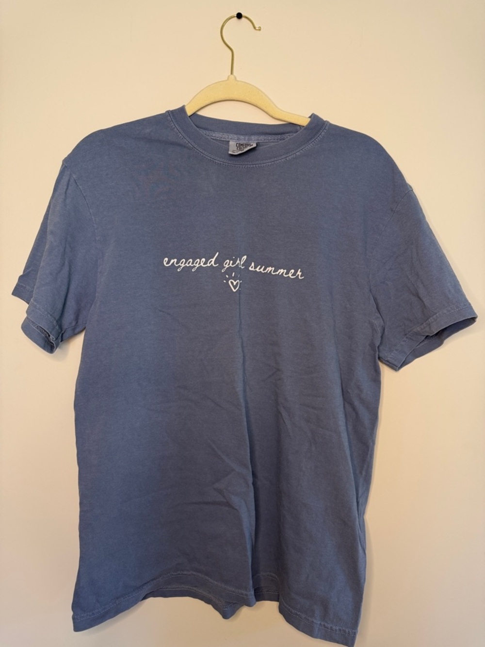Comfort Colors Blue 'engaged girl summer' Graphic Tee bridal t-shirt 100% cotton